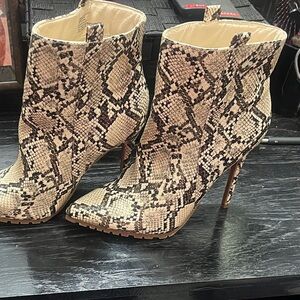 Snakeskin Heeled Boots